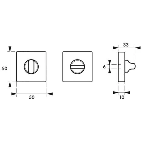 THIRARD - Paire De Rosaces Carrées Monza/Modena/Ginevra, 50x50mm, à Condamnation, Noir Mat 2 THIRARD - Paire De Rosaces Carrées Monza/Modena/Ginevra, 50x50mm, à Condamnation, Noir Mat – Image 2