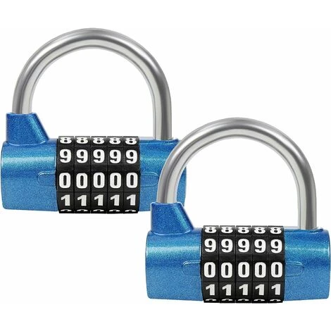 Ladacèe,Cadenas Code à 5 Chiffres Bleu (Lot De 2) - 6,5 X 2,5 Cm - Intérieur/Extérieur Réinitialisable Et Imperméable 1 Ladacèe,Cadenas Code à 5 Chiffres Bleu (Lot De 2) - 6,5 X 2,5 Cm - Intérieur/Extérieur Réinitialisable Et Imperméable