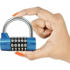 Ladacèe,Cadenas Code à 5 Chiffres Bleu (Lot De 2) - 6,5 X 2,5 Cm - Intérieur/Extérieur Réinitialisable Et Imperméable 7 Ladacèe,Cadenas Code à 5 Chiffres Bleu (Lot De 2) - 6,5 X 2,5 Cm - Intérieur/Extérieur Réinitialisable Et Imperméable -Promos Matériel Boutique 69561534 3