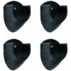 4x Support De Tringle à Visser Rond Diamètre 25mm En Plastique Meuble Penderie Armoire Garde Robe Porte Manteau, Noir