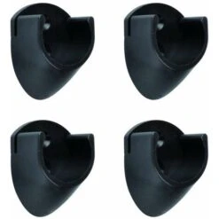 4x Support De Tringle à Visser Rond Diamètre 25mm En Plastique Meuble Penderie Armoire Garde Robe Porte Manteau, Noir
