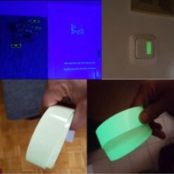 DENUOTOP 5M X 2CM Glow In The Dark Tape, Vert Lumineux Ruban Adhésif Autocollant, Ruban Phosphorescent, Fluorescente Nuit Autocollant, Amovible, Imperméable à L'eau, Photoluminescent -Promos Matériel Boutique 69640371 3
