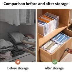 Boîte De Rangement Pour Jeans,4 Pièces Organisateur De Garde-robe,Rangements Boîtes De Jeans,Boîte Séparation Maille Tiroir à Vêtements, Pour Pantalons, Jeans, Pulls,T-Shirt,Pantalon,Chemises -Promos Matériel Boutique 69692424 5