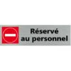 Pictogramme Réservé Au Personnel (Q0208). Signalisation Porte - 170 X 50 Mm - Autocollant Souple Ou Plaque Alu Brossé 2mm. - Adhésif Aspect Aluminium Brossé