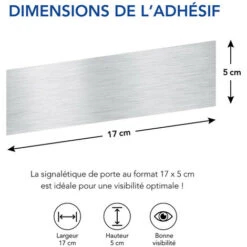 Pictogramme LOCAL VELOS ET POUSSETTES (Q0121). Signalisation Porte - 170 X 50 Mm - Autocollant Souple Ou Plaque Alu Brossé 2mm. - Adhésif Aspect Aluminium Brossé -Promos Matériel Boutique 70056463 4
