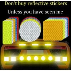 10Pcs Autocollants Réfléchissants D'avertissement Stickers Réfléchissants De Sécurité Stickers De Visibilité Nocturne Autocollants De Bande Imperméables Pour Véhicule, 5cm Ephé -Promos Matériel Boutique 70073715 3