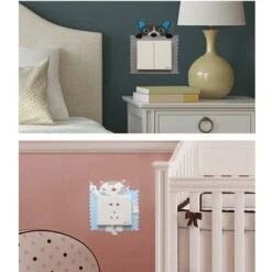 4PCS Interrupteurs Autocollant, Sticker Commutateur Résistant à L'eau Amovible,3D Dessin Animé Autocollant PVC Switch Socket Décorations Stickers Muraux Art Mural Wall Sticker,Pour Décoration Chambre -Promos Matériel Boutique 70239383 4