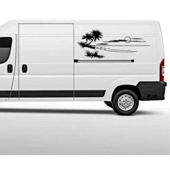 Grande Taille Plage Aventure Autocollant De Voiture RV Camper Universel Corps Autocollant Pour RV Voiture Décoratif Camper Autocollants Auto Corps Fenêtre Stickers -Noir -Promos Matériel Boutique 70295583 4