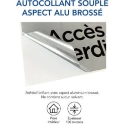 Pictogramme Tirez / Poussez - Lot De 2 (Q0439). Adhésif Effet Alu Brossé Ou Plaque Alu Brossé 2 Mm Au Choix - Adhésif Aspect Aluminium Brossé - Diamètre 76 Mm -Promos Matériel Boutique 70305955 4