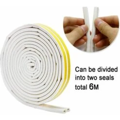 Joint Porte,Oi-FRIS Joint Fenêtre Pvc D Profil, Calfeutreur Les Porte Et Fenêtres Avec Forte Adhérence, Isoler Du Bruit Et Anti-intempéries, 6 Metres (Blanc) -Promos Matériel Boutique 71043610 4