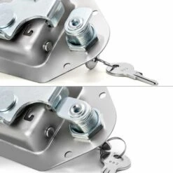 Verrou De Remorque En Acier Inoxydable Avec 2 Clés, 111mm X 83mm , Pour Caravane, Camion, Camping-car, Voiture De Patrouille -Promos Matériel Boutique 71102741 5