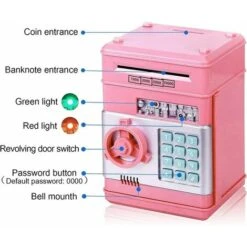 Boîte à Monnaie électronique Avec Mot De Passe, Mini Coffre-fort ATM Pour Enfants, Cadeau D'anniversaire De Noël Pour Garçons Et Filles -Promos Matériel Boutique 71167793 4