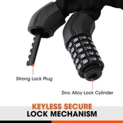 ValueMax Chaîne Antivol Vélo à Code De 1000 Mm 8 Mm Avec 5 Chiffres Mot De Passe, Cadenas à Vélo En Acier Trempé Haute Sécurité Pour Vélo, Moto, Porte, Portail 8 ValueMax Chaîne Antivol Vélo à Code De 1000 Mm 8 Mm Avec 5 Chiffres Mot De Passe, Cadenas à Vélo En Acier Trempé Haute Sécurité Pour Vélo, Moto, Porte, Portail -Promos Matériel Boutique 71212799 4