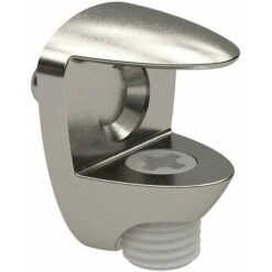 8x Taquet Métal Pour Plateau Tablette Verre Vitre Avec Vis De Réglage Finition Nickelée Support Placard Meuble Etagère Armoire Pince Fixation Réglable épaisseur Tablette 5 - 6mm -Promos Matériel Boutique 71435597 4