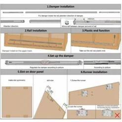 Kit Pour Portes Coulissantes 2 Vantaux Avec Amortisseurs 40kg (sans Rail) Galet Chariot Armoire Placard Garniture Chariot Embout Guidage Fixation Clé -Promos Matériel Boutique 71467854 4