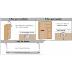 Kit Pour Portes Coulissantes 2 Vantaux Avec Amortisseurs 40kg (sans Rail) Galet Chariot Armoire Placard Garniture Chariot Embout Guidage Fixation Clé -Promos Matériel Boutique 71467854 5