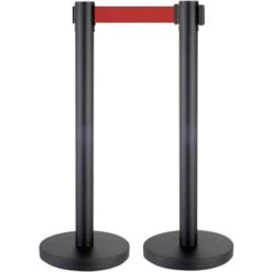 Poteaux De Balisage à Sangle Rétractable Rouge