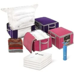 Lot De 9 Housse De Rangement Sous Vide Grande Capacite Avec Pompe