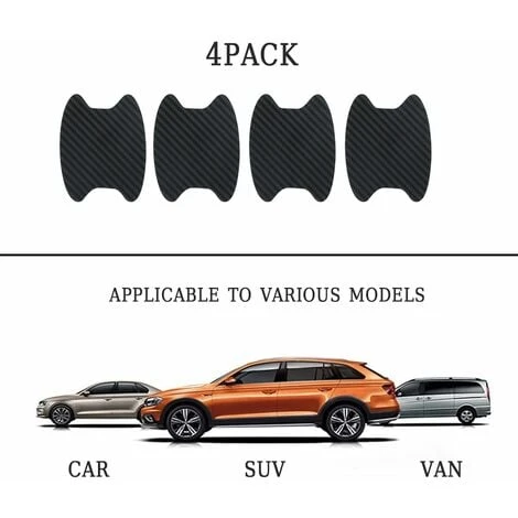 Lot De 4 Autocollants De Poignée De Porte De Voiture En Fibre De Carbone Anti-rayures Pour Porte De Voiture, Film De Protection De Poignée De Porte Automatique Non Marquant, Universel Pour La Plupart 3 Lot De 4 Autocollants De Poignée De Porte De Voiture En Fibre De Carbone Anti-rayures Pour Porte De Voiture, Film De Protection De Poignée De Porte Automatique Non Marquant, Universel Pour La Plupart – Image 3