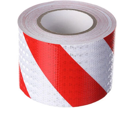 Bande De Signalisation Réfléchissante En Sergé Rouge Et Blanc De 10 Cm De Large Et 25 M De Long. 1 Bande De Signalisation Réfléchissante En Sergé Rouge Et Blanc De 10 Cm De Large Et 25 M De Long.