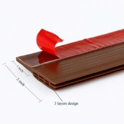 Bas De Porte Anti Bruit Bande D'Etanchéité En Silicone 5x91cm Adhésif Imperméable à L'Eau Isolement Du Bruit Triple Limite Du Passage D'Air Anti Insecte (Brown) -Promos Matériel Boutique 72570770 3