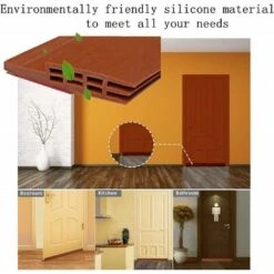 Bas De Porte Anti Bruit Bande D'Etanchéité En Silicone 5x91cm Adhésif Imperméable à L'Eau Isolement Du Bruit Triple Limite Du Passage D'Air Anti Insecte (Brown) -Promos Matériel Boutique 72570770 4