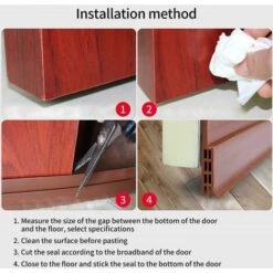 Bas De Porte Anti Bruit Bande D'Etanchéité En Silicone 5x91cm Adhésif Imperméable à L'Eau Isolement Du Bruit Triple Limite Du Passage D'Air Anti Insecte (Brown) -Promos Matériel Boutique 72570770 5
