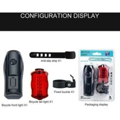 Feux De Vélo à LED Puissants, Feux De Vélo Avant Et Arrière, Feu Arrière étanche, 7 Modes D'éclairage, Adaptés à L'avertissement Arrière De Vélo De Route De Montagne -Promos Matériel Boutique 72725940 5