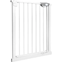 Froadp Barrière De Sécurité Extensible, Barrière De Pression Sans Perçage, Grilles De Porte Barrières Pour Bébé Et Chiens, Porte De Protection D'escalier En Métal Largeur Réglable(Blanc, 75-85cm)