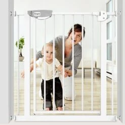 Froadp Barrière De Sécurité Extensible, Barrière De Pression Sans Perçage, Grilles De Porte Barrières Pour Bébé Et Chiens, Porte De Protection D'escalier En Métal Largeur Réglable(Blanc, 75-85cm) -Promos Matériel Boutique 72872620 5