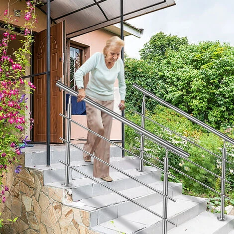 Froadp 80cm Mains Courantes à Angle Réglable, Rampe D'escalier En Acier Inoxydable, Rambarde Avec Anneau à Billes Et 2 Poteaux, Garde-corps à Tige Pour Escalier Balcon Terrasse Parapet(3 Crossbar) 4 Froadp 80cm Mains Courantes à Angle Réglable, Rampe D'escalier En Acier Inoxydable, Rambarde Avec Anneau à Billes Et 2 Poteaux, Garde-corps à Tige Pour Escalier Balcon Terrasse Parapet(3 Crossbar) – Image 4