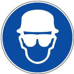 Panneau Obligation De Porter Un Casque Plus Lunettes - Rigide Ø300mm - 4063539