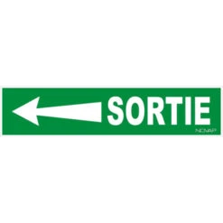 Panneau Sortie Flèche à Gauche - Rigide 330x75mm - 4120904