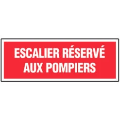 Panneau Escalier Réservé Aux Pompiers - Rigide 330x120mm - 4140544