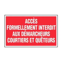 Panneau Accès Interdit Aux Demarcheurs - Rigide 330x200mm - 4160016