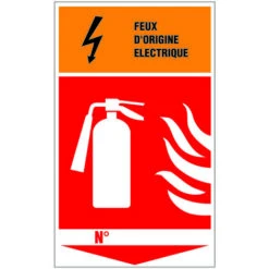 Panneau Extincteur Feu D'origine éléctrique - Rigide 330x200mm - 4034904