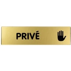 Plaquette Privé - Plexiglas Or 170x45mm - 4490953