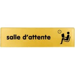 Plaquette Salle D'attente - Plexiglas Or 170x45mm - 4491004