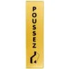 Plaquette Poussez Vertical - Plexiglas Or 170x45mm - 4491349
