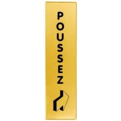 Plaquette Poussez Vertical - Plexiglas Or 170x45mm - 4491349