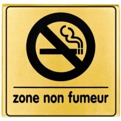 Plaquette Zone Non Fumeur - Plexiglas Or 90x90mm - 4500317