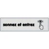 Plaquette Sonnez Et Entrez - Plexiglas Argent 170x45mm - 4321110
