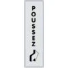 Plaquette Poussez Vertical - Plexiglas Argent 170x45mm - 4321349