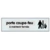 Plaquette Porte Coupe-feu A Maintenir Fermée - Plexiglas Argent 170x45mm - 4321707