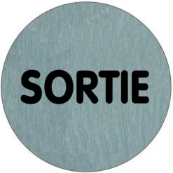 Plaquette De Porte Sortie (texte) - Aluminium Brosse Ø75mm - 4383255