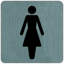 Plaque De Porte Toilettes Femme - Aluminium Brosse 100x100mm - 4384030