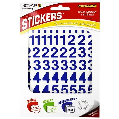 Chiffres Autocollants 20mm Bleu NOVADHESIFS - 4370194 1 Chiffres Autocollants 20mm Bleu NOVADHESIFS - 4370194