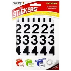 Chiffres Autocollants 30mm Noir NOVADHESIFS - 4370279
