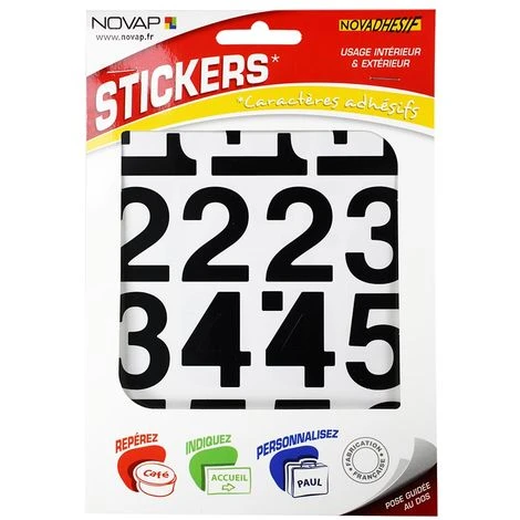 Chiffres Autocollants 40mm Noir NOVADHESIFS - 4370392 1 Chiffres Autocollants 40mm Noir NOVADHESIFS - 4370392
