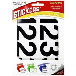 Chiffres Autocollants 60mm Noir NOVADHESIFS - 4370637